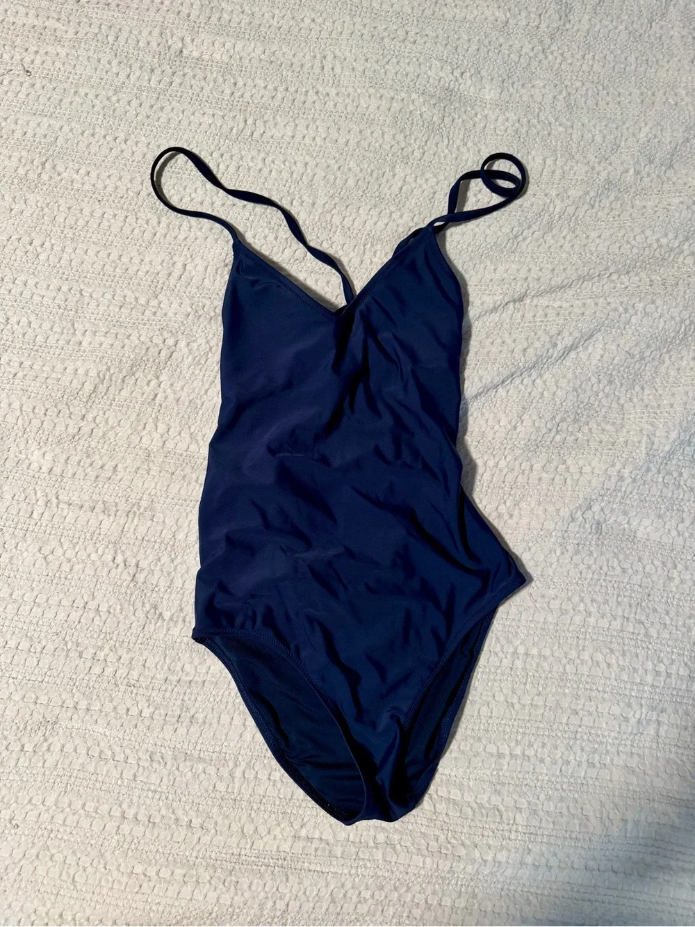 aerie Navy One-Piece Swimsuit with cross cross back tie